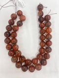 Red Phantom Quartz 20MM Round Beads – AAA Quality Gemstone Strand, origin Brazil. Natural gemstone.