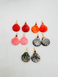 Natural Shell Charm Carving Fancy Shape 16x16mm Size - 925 Silver and gold plating- ShellPendant- Silver pendant with 1 inlay gemstone