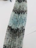 Moss Aquamarine faceted Roundel Beads - 3/3.5/4mmmm- Length 14 " - AAA Quality- Natural Moss Aquamarine Rondelle faceted beads.