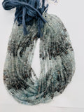 Moss Aquamarine faceted Roundel Beads - 3/3.5/4mmmm- Length 14 " - AAA Quality- Natural Moss Aquamarine Rondelle faceted beads.