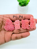 Pink Opal Carving - Code P1 - P4 - Natural Pink Opal Loose Piece - Pink Opal Pendant