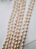 Pearl baroque shape, 8-9mm size, Natural Freshwater cultured Pearl, baroque shape, 8X11 mm size. good luster.