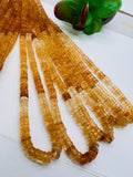 Citrine Faceted Heishi Beads 6/7mm mm Size- AAA Quality- Length 16 Inch - Natural Citrine Heishi Tyre Beads, origin Brazil