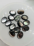 Black MOP Oval Cabs 12x16 mm Size • Pack of 5 pieces • Black Mother Of Pearl Cabochon • AAA Quality , thickness 3mm