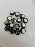 10MM Black MOP Round Cabs • Pack of 5 pieces • Black Mother Of Pearl Cabochon • • AAA Quality, thickness 3mm