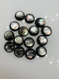 10MM Black MOP Round Cabs • Pack of 5 pieces • Black Mother Of Pearl Cabochon • • AAA Quality, thickness 3mm