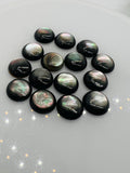 10MM Black MOP Round Cabs • Pack of 5 pieces • Black Mother Of Pearl Cabochon • • AAA Quality, thickness 3mm
