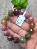 Tourmaline Bracelet- 14 mm Size - Code #B1 - AAA Quality - Natural Multi Tourmaline Round Bracelet - Length 7.5 Inch