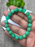 Chrysoprase Bracelet • 9.5 mm Size • Code #E2 • AAAA quality • Length 7.5” • Natural Chrysoprase Round Bracelet • Origin Australia