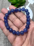 Tanzanite Bracelet - 9 mm Size - Code #B2 - 7.5 Inch Length - 4A Quality - Natural Tanzanite Round Beaded Bracelet