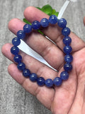 Tanzanite Bracelet - 9 mm Size - Code #B2 - 7.5 Inch Length - 4A Quality - Natural Tanzanite Round Beaded Bracelet