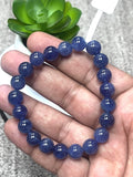 Tanzanite Bracelet - 9 mm Size - Code #B2 - 7.5 Inch Length - 4A Quality - Natural Tanzanite Round Beaded Bracelet