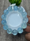 Aquamarine Round Bracelet •17 mm Size • Code C1 • 5A Quality • 7.5 Inch Length • Stretch Bracelet • Natural Aquamarine Bracelet