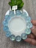 Aquamarine Round Bracelet •17 mm Size • Code C1 • 5A Quality • 7.5 Inch Length • Stretch Bracelet • Natural Aquamarine Bracelet