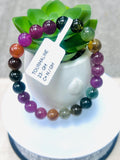 Tourmaline Bracelet- 8.5 mm Size - Code #GT23- AAA Quality -Weight 85.7 gm Natural Multi Tourmaline Round Bracelet - Length 7.5 Inch