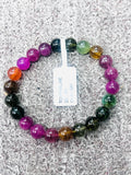 Tourmaline Bracelet- 8.5 mm Size - Code #GT23- AAA Quality -Weight 85.7 gm Natural Multi Tourmaline Round Bracelet - Length 7.5 Inch