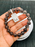 Black Rutile Bracelet 11 mm Size • Code #K6 • AAA Quality • Natural Rutilated Quartz • Rutile Round Beads Bracelet