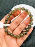 Green Rutile Bracelet • 8 mm Size • Code #K1 • AAAA Quality • 7.5 Inch Length • Natural Rutilated Quartz • Rutile Round Bracelet