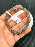 Green Rutile Bracelet • 8 mm Size • Code #K6 • AAAA Quality • 7.5 Inch Length • Natural Rutilated Quartz • Rutile Round Bracelet