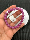 Ruby Bracelet • 8.5 mm Size • Code K8 • 7.5 Inch Length • AAAA Quality • Natural Ruby Round Bracelet
