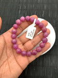Ruby Bracelet • 10 mm Size • Code K11 • 7.5 Inch Length • AAAA Quality • Natural Ruby Round Bracelet