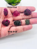 Pink tourmaline Carving - Code #12-17 - Size ---mm - Weight -- Natural Pink Opal Loose Piece - Pink Opal Pendant