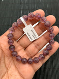 Super Seven Bracelet • 9 mm Size • Code S3 • 7.5 Inch Length • AAAA Quality • Natural Super Seven Round Bracelet