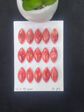 12x24 mm Spiny Oyster Shell Marquise Cabs • Pack of 2 Pcs • AAA Quality • Natural Shell Cabochon • Orange/ Red Color