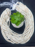 Wampum Quahog Shell Tube Beads • 4x8 mm Size • 40 cm length • AAA Quality • Natural Wampum Shell • Cream Matte Color • Origin East Coast USA