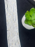 Wampum Quahog Shell Tube Beads • 4x8 mm Size • 40 cm length • AAA Quality • Natural Wampum Shell • White Matte Color • Origin East Coast USA