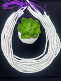 Wampum Quahog Shell Tube Beads • 4x8 mm Size • 40 cm length • AAA Quality • Natural Wampum Shell • White Matte Color • Origin East Coast USA