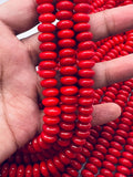 Coral Rondel 10mm beads - Length 40 cm - Dyed Color Coral Roundel beads