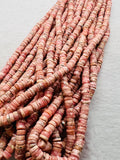 Rhodochrosite Faceted Heishi 5mm , AA Quality in 16 Inch strand . Natural gemstone, origin Argentina.