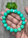 Chrysoprase Bracelet • 13 mm Size • Code #E7 • AAAA quality • Length 7.5” • Natural Chrysoprase Round Bracelet • Origin Australia