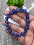 Tanzanite Bracelet - 9 mm Size - Code #B1 - 7.5 Inch Length - 4A Quality - Natural Tanzanite Round Beaded Bracelet