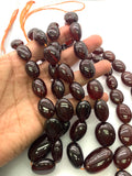 Hessonite Garnet Nugget Beads - 11x14 to 18x31 mm size - Code #H1 - AAA Quality- 16 Inch Length - Hessonite Tumble Beads