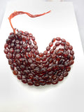 Hessonite Garnet Nugget Beads - 9X12-13 mm size - Code #H3 - AAA Quality- 16 Inch Length - Hessonite Tumble Beads