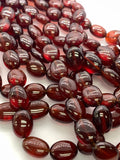 Hessonite Garnet Nugget Beads -9x13 to 10x14 mm size - Code #H4 - AAA Quality- 16 Inch Length - Hessonite Tumble Beads
