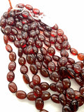 Hessonite Garnet Nugget Beads -9x13 to 10x14 mm size - Code #H4 - AAA Quality- 16 Inch Length - Hessonite Tumble Beads