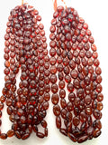 Hessonite Garnet Nugget Beads - 8x10-11 mm size - Code #H6 - AAA Quality- 16 Inch Length - Hessonite Tumble Beads