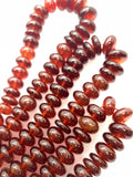 Hessonite Garnet Roundel Beads - 8 -12 MM Size- AAA Quality- 17 Inch Length-