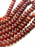 Hessonite Garnet Roundel Beads - 8 -12 MM Size- AAA Quality- 17 Inch Length-