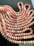 Pink Opal Rondelle Beads 9/10 mm- AAA quality beads - Length 16"- Peruvian Pink Opal Roundel