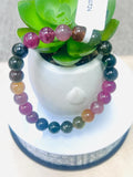 Tourmaline Bracelet- 8 mm Size - Code #GT24- AAA Quality -Weight 85.7 gm Natural Multi Tourmaline Round Bracelet - Length 7.5 Inch