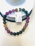 Tourmaline Bracelet- 8 mm Size - Code #GT24- AAA Quality -Weight 85.7 gm Natural Multi Tourmaline Round Bracelet - Length 7.5 Inch