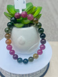 Tourmaline Bracelet- 8 mm Size - Code #GT26- AAA Quality -Weight 85.7 gm Natural Multi Tourmaline Round Bracelet - Length 7.5 Inch