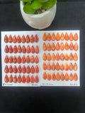 Spiny Oyster Shell Pear Cabs • 8x16 mm Size • Pack of 2 Pcs • AAA Quality • Natural Shell Cabochon • Orange/ Red Color