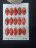 12x24 mm Spiny Oyster Shell Marquise Cabs • Pack of 2 Pcs • AAA Quality • Natural Shell Cabochon • Orange/ Red Color
