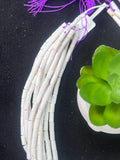 Wampum Quahog Shell Tube Beads • 4x8 mm Size • 40 cm length • AAA Quality • Natural Wampum Shell • White Matte Color • Origin East Coast USA