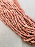 Rhodochrosite Faceted Heishi 5mm , AA Quality in 16 Inch strand . Natural gemstone, origin Argentina.